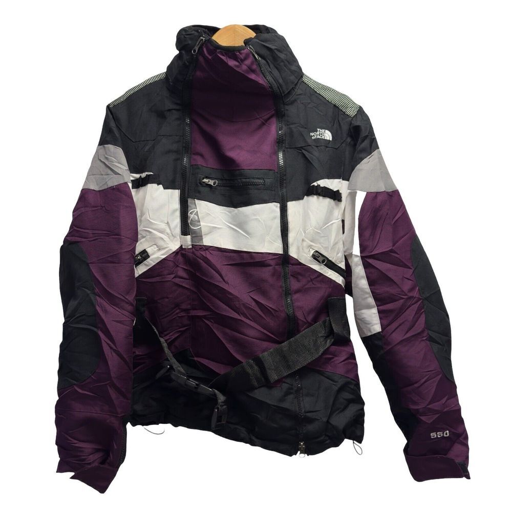 The North Face Women's S Steep Tech Purple 550 Hooded Full Zip Belted Ski Jacket